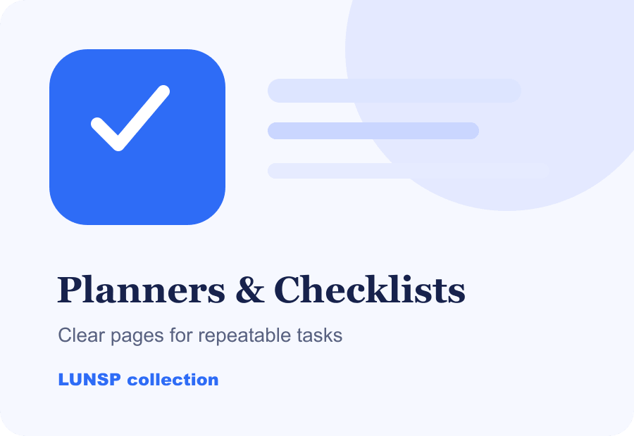 Planners & Checklists collection artwork