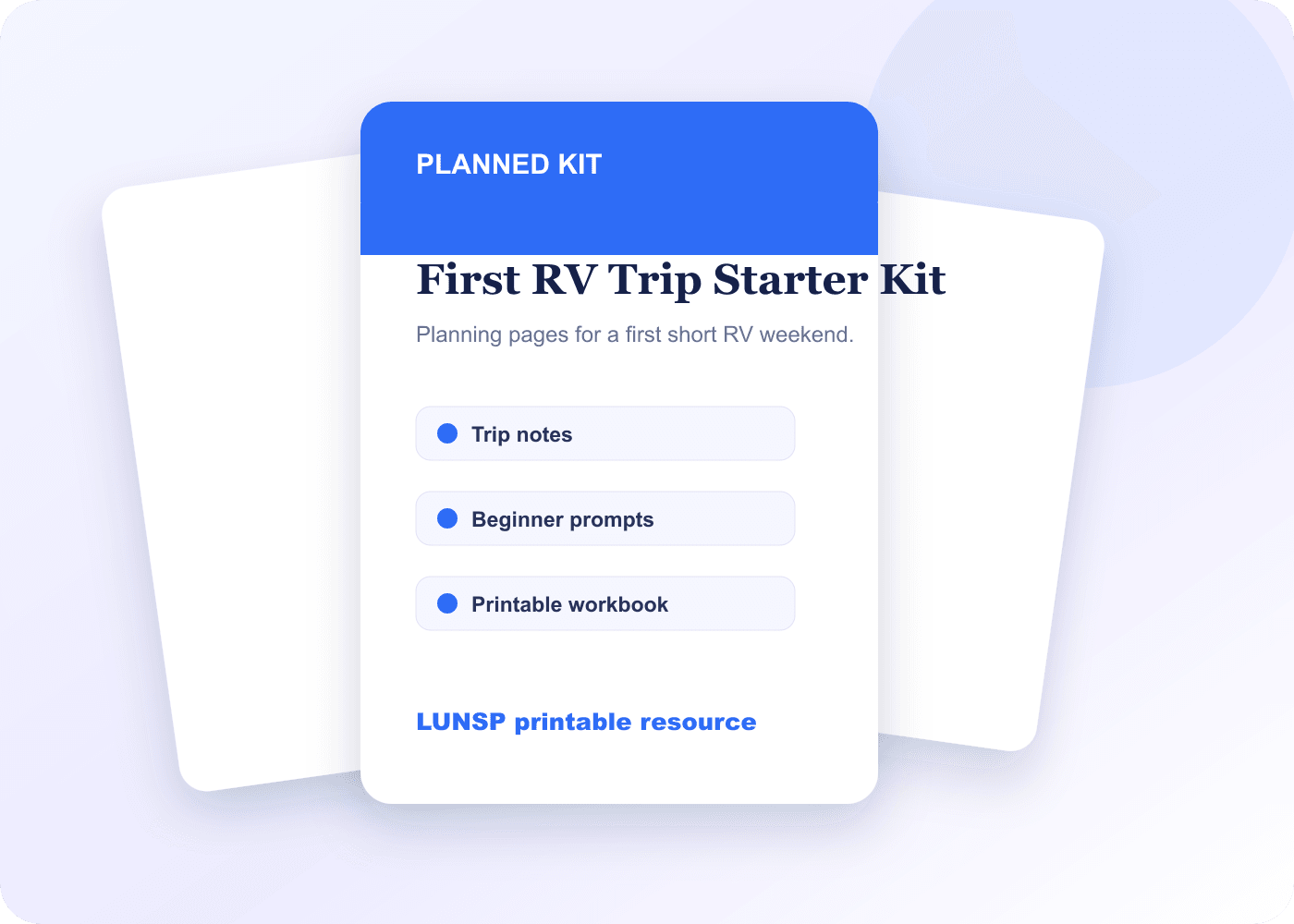 First RV Trip Starter Kit preview image