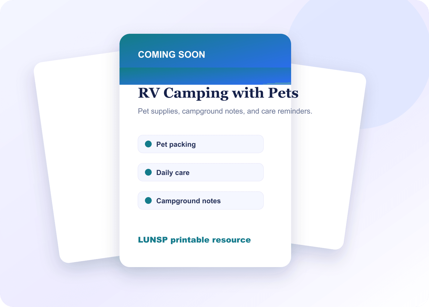 RV Camping with Pets Checklist preview image