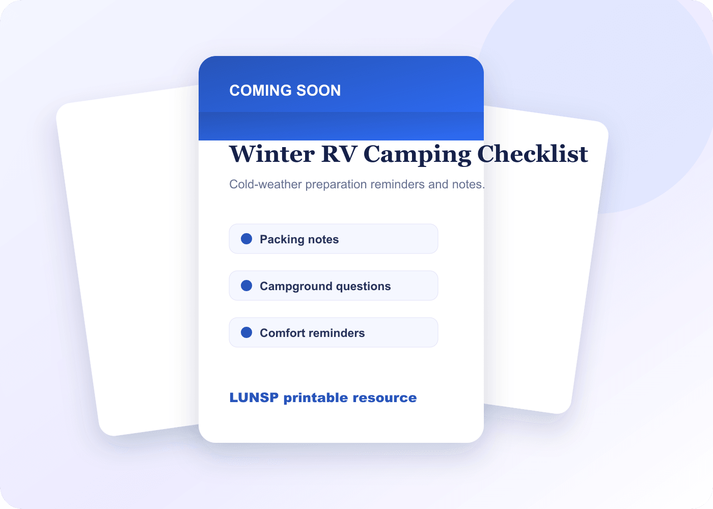 Winter RV Camping Checklist preview image