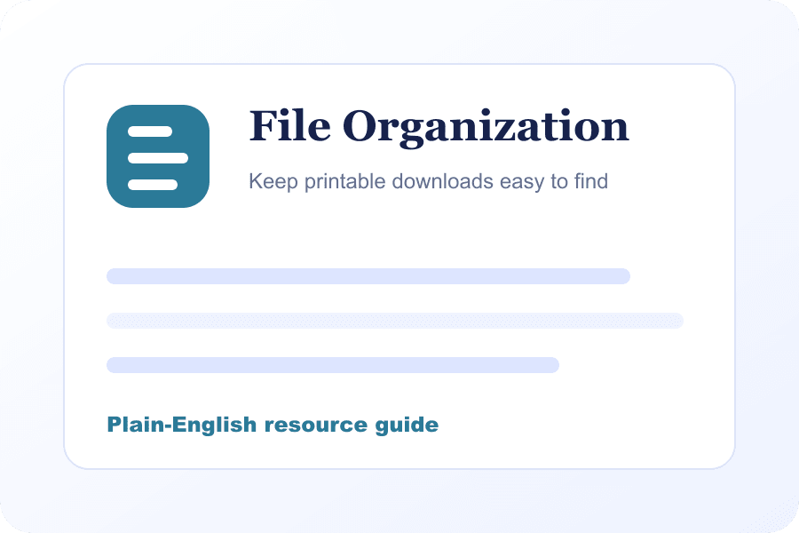 How to Organize Your Printable Files guide artwork